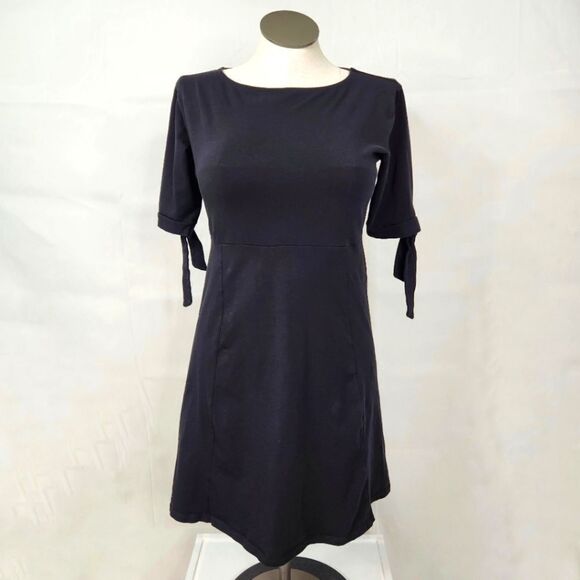 ASOS Dresses & Skirts - ASOS LBD Black Cuffed Tie Sleeve A-Line Mini Dress Sz 12